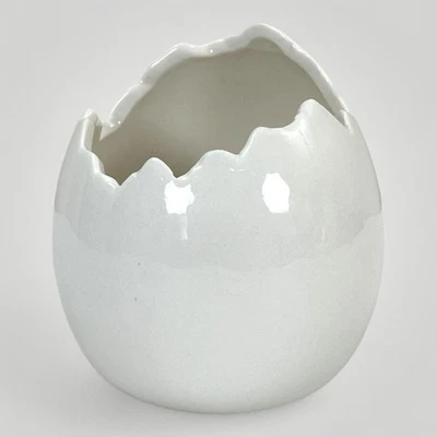 Jarrón de huevos de porcelana Bettenwelt maceta blanco tapa agrietada cuenco decorativo 45071001 Foto 1 de 4