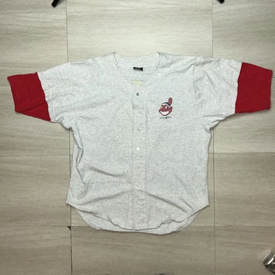 Vintage 90’s Cleveland Indians jersey 2 Sided sz XL Sigma Button Up - Image 1 of 4
