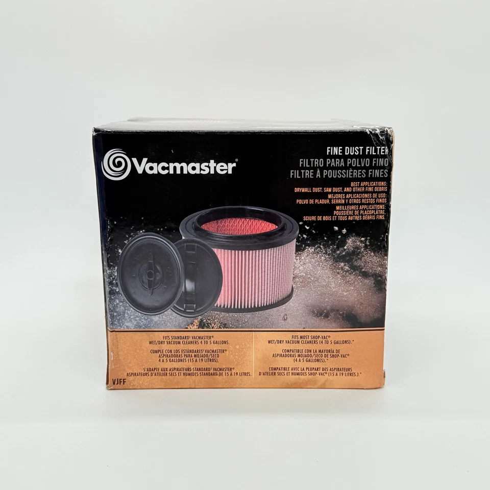 Vacmaster Fine Dust Cartridge Filter for Jobsite and Floor Vacs VJFF