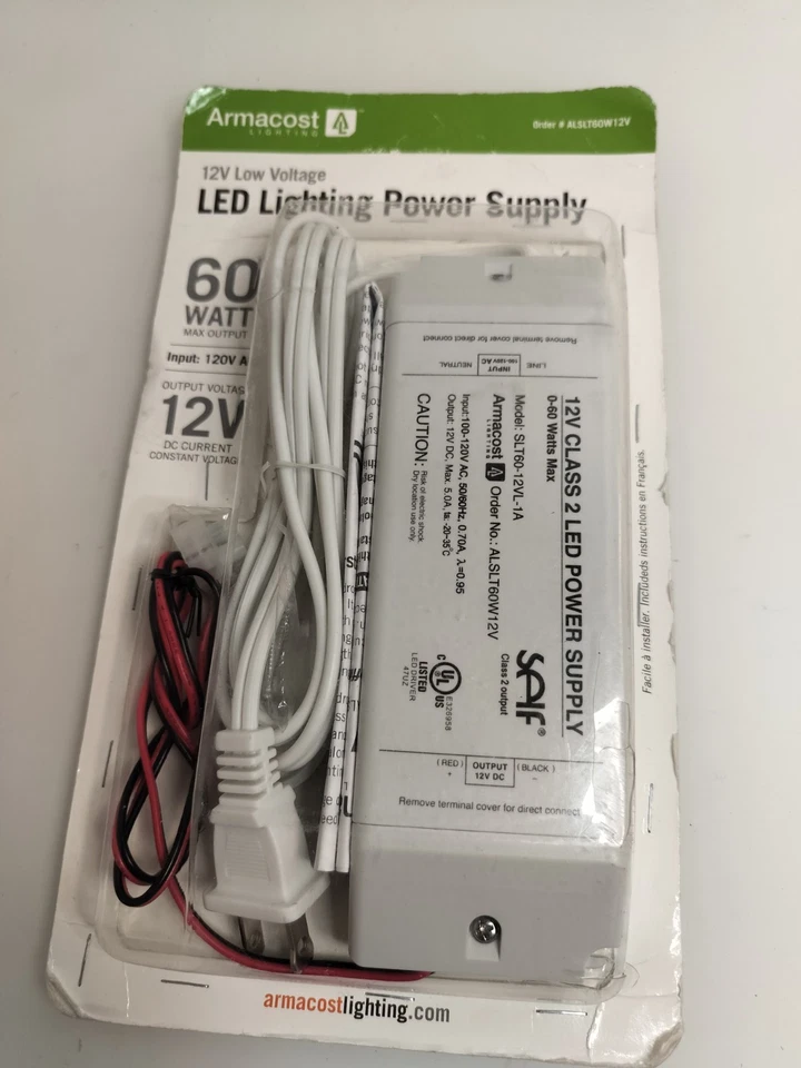 Armacost Lighting 60 W 120v AC to 12v DC LED Lighting Power Supply Adapter