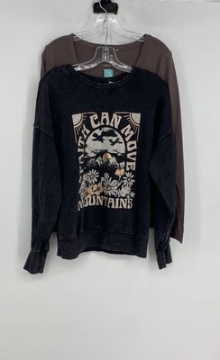 Maurices Mujer Negro Rosa Manga Larga Pullover Sudadera Talla Pequeña Lote De 2 Foto 1 de 4