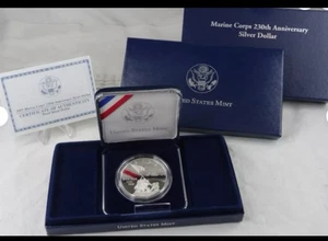 2005-P Marine Corps 230th Anniversary Commemorative Silver Dollar Proof - Picture 1 of 5