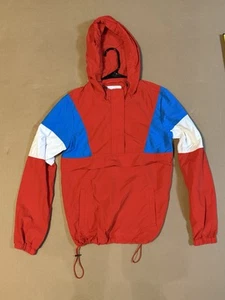 Giacca a vento Zumiez Zine leggera color block 100% nylon con cappuccio taglia XS - Foto 1 di 9