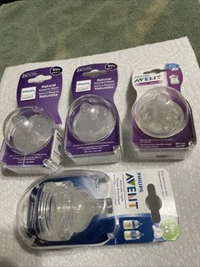 New 4 Pkgs Philips Avent Natural Response Nipple Flow 1& 3mo 2 Ct. Baby Nipples - Picture 1 of 6