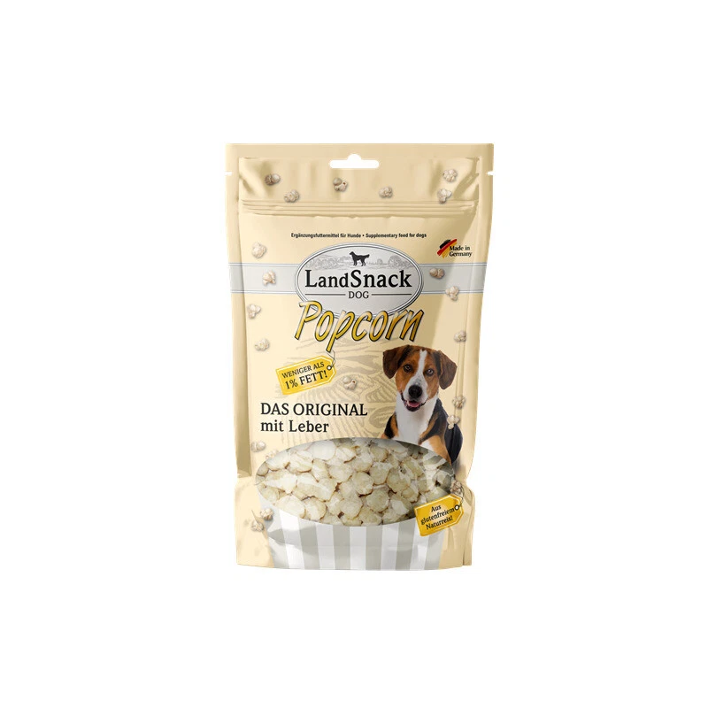 LandSnack Dog Popcorn mit Leber 100g | leckerer Kausnack für Hunde