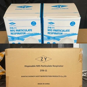 CUSTODIA COMPLETA 400 Maschere ZY N95 Maschera Viso Zyb-11 Niosh Respiratore Particolato Exp/22 - Foto 1 di 23