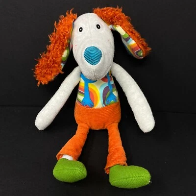 Ebuloba Gris Cachorro Perro Peluche Naranja Arrugado Sonajero Bebé Peluche Arco Iris Foto 1 de 4