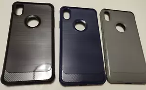 Custodia per iPhone XS MAX antiurto morbida nera, blu o grigia nuova - Foto 1 di 8