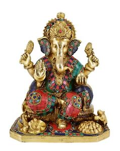 Whitewhale Large Ganesh Idol Lord Brass Statue God Ganesha Vinayak Figurine Gift