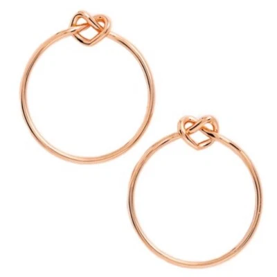 Pendientes de aro Kate Spade Love Me nudo placa de oro rosa corazón. Venta al por menor $58 Foto 1 de 4