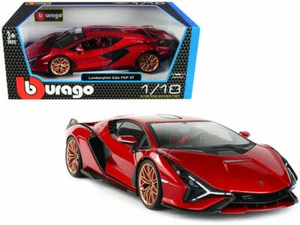 LAMBORGHINI SIAN FKP 37 RED 1:18 SCALE MODEL BY BBURAGO 11046 - Picture 1 of 1