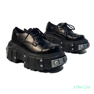 Women's High Platform Punk Lace Up Metal Shoes Creeper Casual Spring Autumn 2025 - Picture 1 of 21