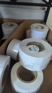 Etichette a getto d'inchiostro assortite sfuse carta e BOPP, nucleo 3", 45 rotoli completi + rotoli vari - Foto 1 di 8