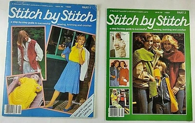 Stitch by Stitch Magazine #1 and #2 1980 Guide to Sewing Knitting and Crochet pp - Image 1 of 2
