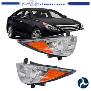 Replacement Fit For 2011-2014 Hyundai Sonata LH+RH Clear Lens Halogen Headlights - Picture 1 of 14