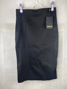 Collectif Skirt UK 14 L Pencil Midi Black Fiona Plain - Picture 1 of 14