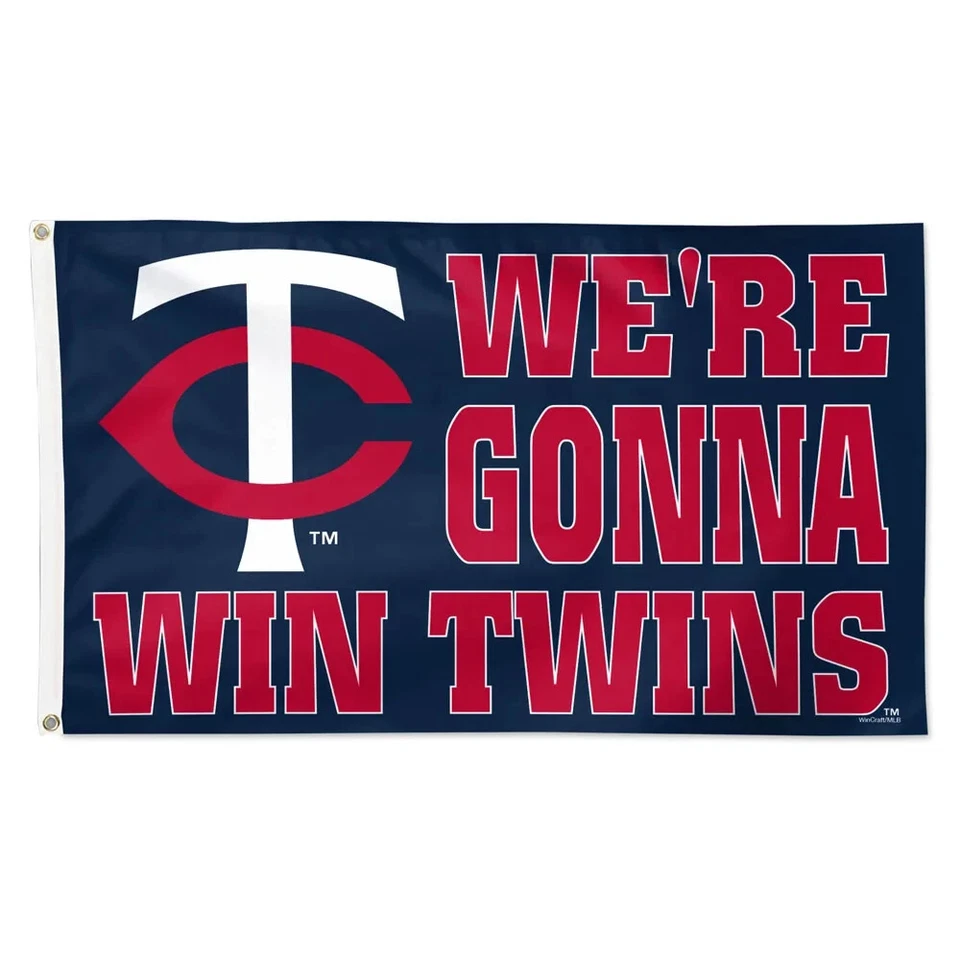 MINNESOTA TWINS WE'RE GONNA WIN TWINS 3'X5' DELUXE FLAG NEW WINCRAFT 👀 - Image 1 of 1