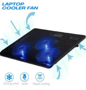 3 Fan Laptop Cooling Pad Slim Stand Notebook PC Quiet Cooler Fan Speed Adjust - Picture 1 of 13