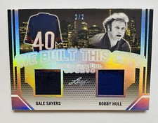 2019 Leaf In The Game Used GALE SAYERS BOBBY HULL Jersey 2 Color Dual Patch 2/2