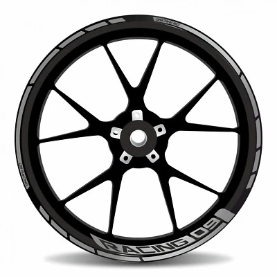 Kit bordo cerchio argento adesivo per cerchio moto compatibile per Yamaha: MT-09 - Immagine 1 di 4