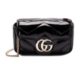 $1850 NUEVO BOLSO BANDOLERA BOLSO BANDOLERA GUCCI CHAROL NEGRO ¡NUEVO EN CAJA! - Imagen 1 de 11