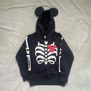 Disney Mickey Mouse Glo In The Dark Skeleton Light Up Sweater Size 5/6 - Picture 1 of 9