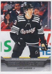 Three (3) 2023/24 Upper Deck Luke Hughes Rookie Cards