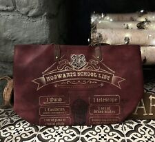 Harry Potter "Hogwarts School List"  Burgundy Tote Bag