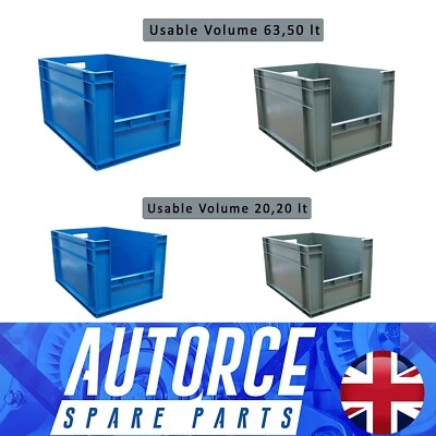 Standard Euro Industrial Plastic Storage Boxes - Heavy Duty Container Crate Box - Image 1 of 4