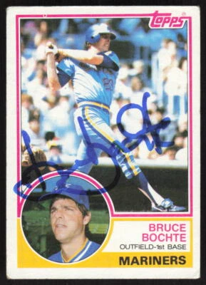 Bruce Bochte Signed Auto Autographed Card 1983 O-Pee-Chee #28 Seattle Mariners - Image 1 of 2