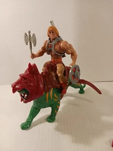 Vintage 1981 MOTU He-Man and Battle Cat Actionfigur mit Original Zubehör - Bild 1 von 12