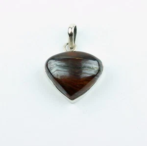Hierro de Tigre Colgante Auténtico Piedras Preciosas Contenido En 925 Plata Ojo - Imagen 1 de 7