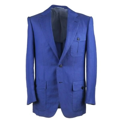 d'Avenza Royal Blue Linen-Cashmere-Silk Sport Coat 38R (Eu 48) - Image 1 of 4