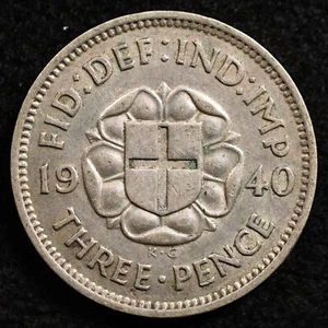 Great Britain 3 Pence 1940, Coin, Silver, Inv#G329 - Picture 1 of 2