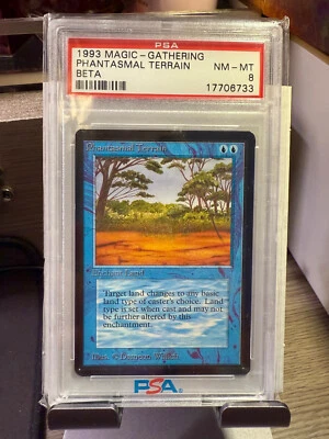 1993- MAGIC THE GATHERING- PHANTASMAL TERRAIN- BETA- GRADE 8- PSA - Image 1 of 2
