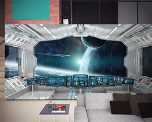 3D Universe Workshop Outer Space Self-Adhesive Wallpaper Wall Murals Poster - Picture 1 of 5