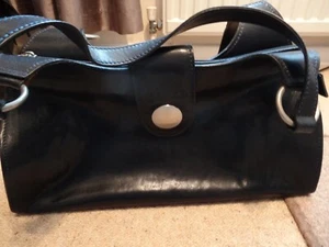 Borsalbella Genuine Leather ladies Dark Navy Blue Handbag - Picture 1 of 7
