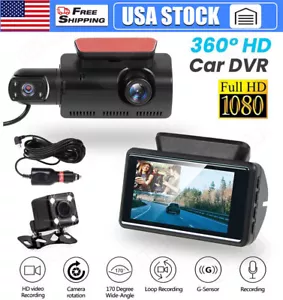 1080P Dual Lens Car DVR Dash Cam Video Recorder G-Sensor Front and Inside Camera - Picture 1 of 14