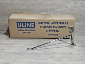 ULINE S-19935C 8" Chrome Peg Hooks 25CT - Picture 1 of 3