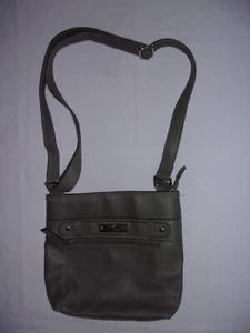 Dark Smoke Gray Medium Size Shoulder Bag 2 Outside Zippered Pockets 10"Wx8"Tx2"D - Picture 1 of 6