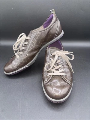 ECCO PATENT BRONZE METALLIC LEATHER SNEAKERS WOMEN'S US 8.5 EUR 40 COMFORT - Image 1 of 4