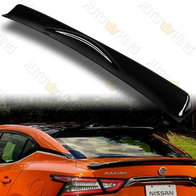For 16-23 NISSAN MAXIMA BLACK ABS PLASTIC REAR WINDOW VISOR ROOF SPOILER WING - Image 1 of 4