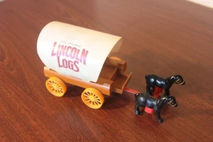 Lincoln Logs 2 Horse drawn Carriage Hood Adapter 2 Horses RARE Accessory Piece - Picture 1 of 3