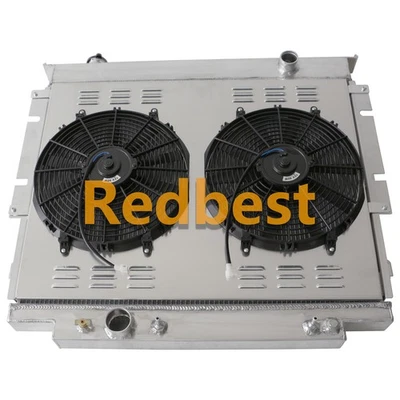 Ford F-150 F-250 F-350 Super Duty F59 1983-1994 radiador de 4 filas + cubierta + ventiladores de 14" Foto 1 de 4