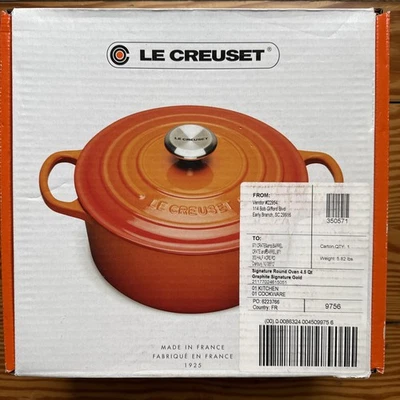 New $400 Le Creuset Signature 4.5Qt Graphite Enameled Cast Iron Round Dutch Oven - Image 1 of 4