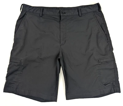 Nike Golf Dri-Fit Flat Front Black Cargo Shorts Men 36 (10" Inseam) 401501 - EUC - Image 1 of 4