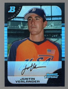 Justin Verlander 2005 Bowman Chrome Refractor #BDP129 RC - Picture 1 of 2