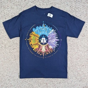 Disney Parks T-Shirt Walt Disney World Mens MED Discover the Magic Navy Blue NWT - Picture 1 of 9