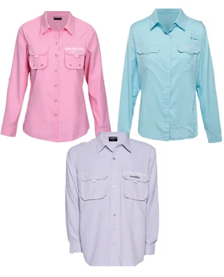 Shimano Ladies Vented Sun Protect Moisture Wicking Fishing Shirt Sizes 8 to 18 - Image 1 of 4