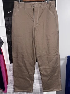 Pantalones de carpintero Nike Life para hombre talla 32 pierna recta lona pesada beige nuevos con etiquetas - Imagen 1 de 3